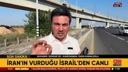 CNN TÜRK İRAN'IN VURDUĞU İSRAİL'DE | Arabalarını yol kenarına çektiler
