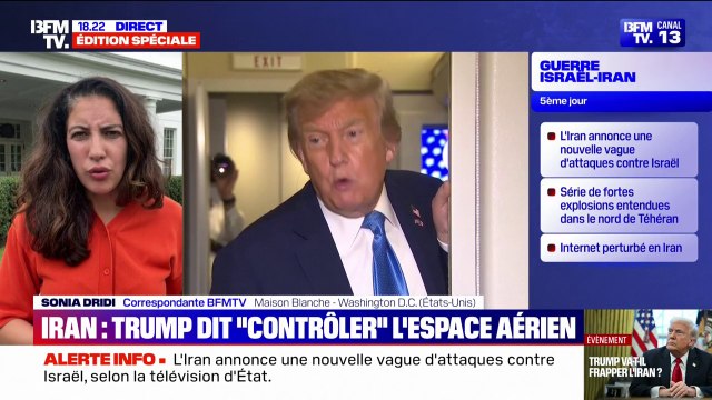 Iran-Israël: Nous contrôlons complètement l’espace aérien iranien , affirme Donald Trump