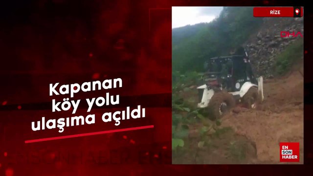 Rize'de heyelan; kapanan köy yolu ulaşıma açıldı