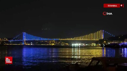 İstanbul'da köprüler sarı-lacivert renklerle ışıklandırıldı