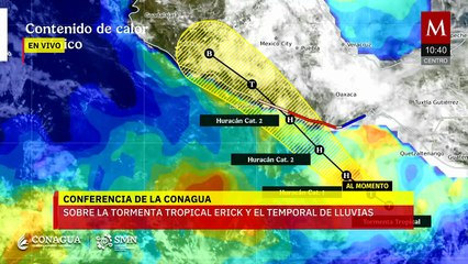 Conagua da conferencia sobre la tormenta tropical 'Erick' y la temporada de lluvia