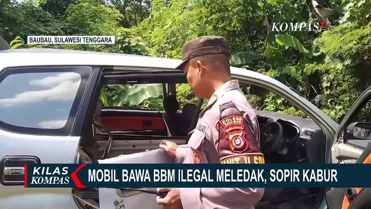 Detik-detik Mobil Bermuatan BBM Ilegal Meledak di Baubau, Polisi Buru Pengemudi