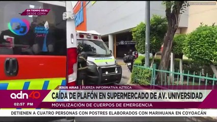 Caída de plafón en supermercado de Av.Universidad deja dos lesionados