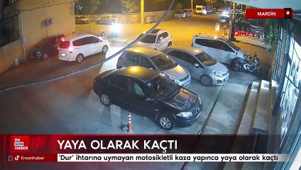 Mardin'de ‘Dur’ ihtarına uymayan motosikletli kaza yapınca yaya olarak kaçtı