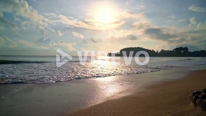 beautiful and empty beach sea at sunrise or sunset time