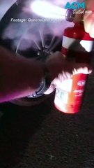 Man arrested after allegedly stolen car full of vegetables catches alight