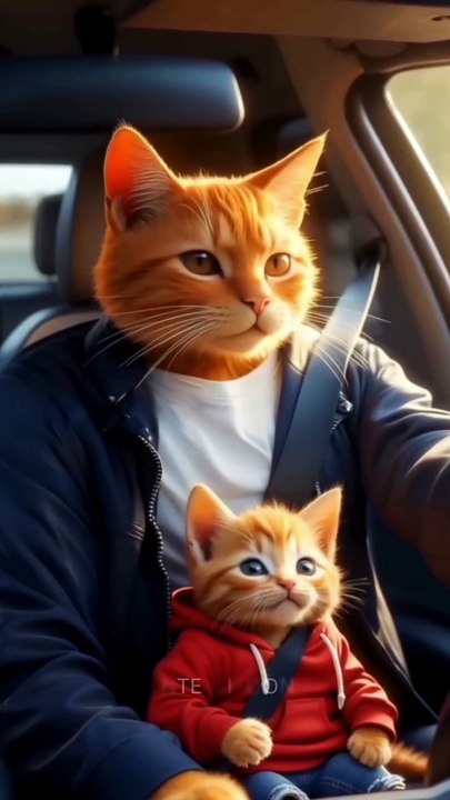 बिल्लू और पापा का हुआ एक्सीडेंट 🙀  #catsoftiktok #cat #cute #aiart #ai #poorcat #catlover #fyp