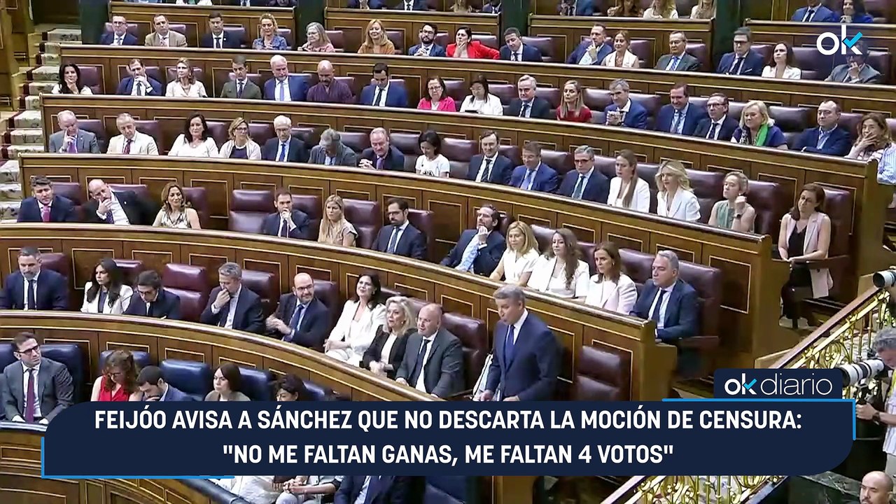 Feijóo avisa a Sánchez que no descarta la moción de censura: "No me ...