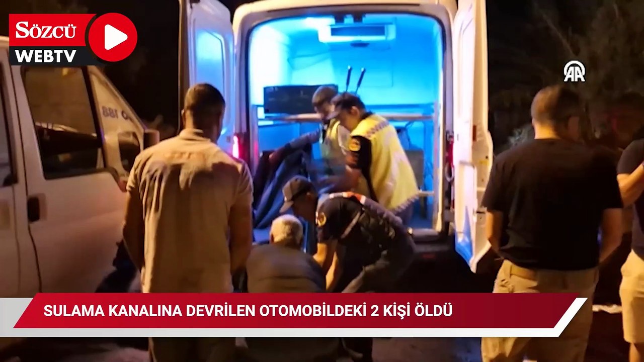 Sulama kanalına devrilen otomobildeki 2 kişi öldü