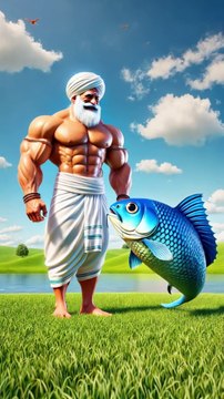Golden Fish vs Blue Fish #shorts #farmer #fish #youtubeshorts