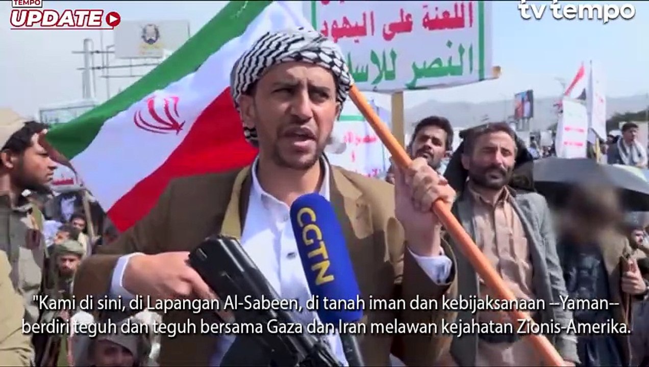 Houthi Gelar Unjuk Rasa Besar-besaran Kecam Serangan Israel ke Iran