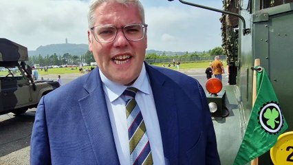 DUP leader Gavin Robinson at Armed Forces Day, speaks of the importance of supporting the services