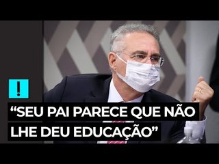 “Seu pai parece que não lhe deu educação”, diz Renan a Flávio Bolsonaro