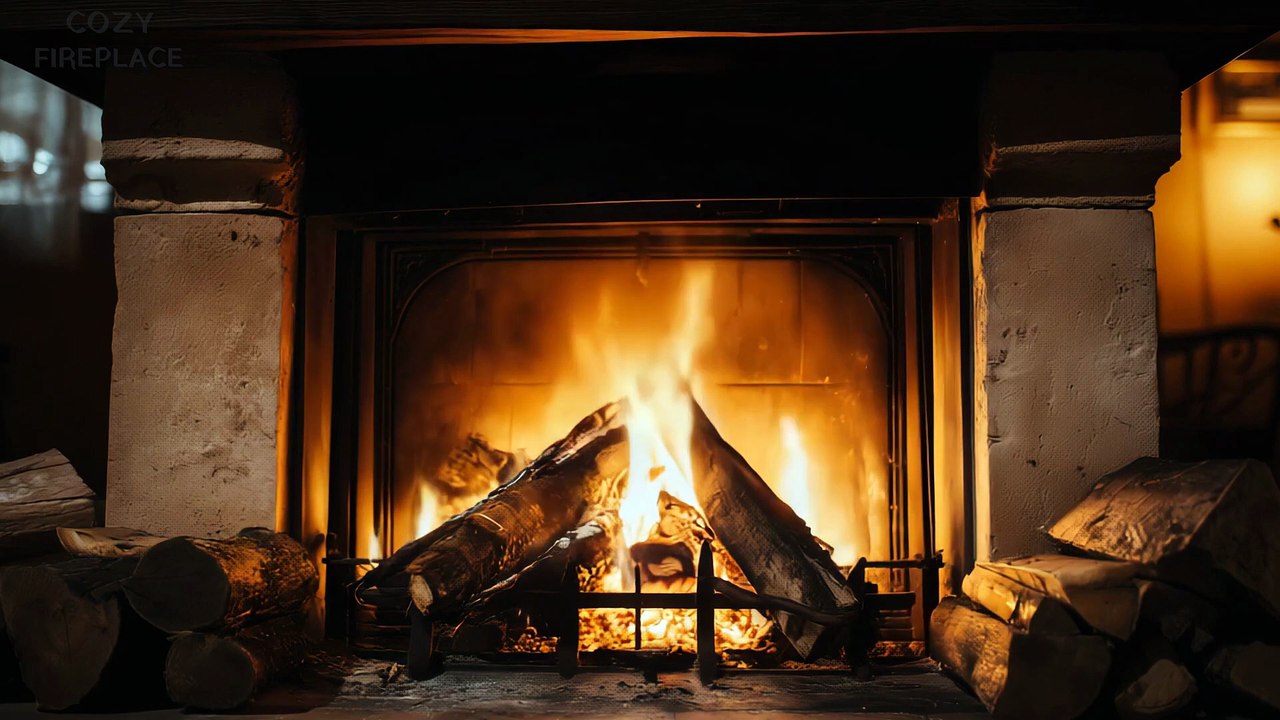 Cozy Fireplace 4K | 1 Hour Crackling Fire Sounds & Relaxing Ambience