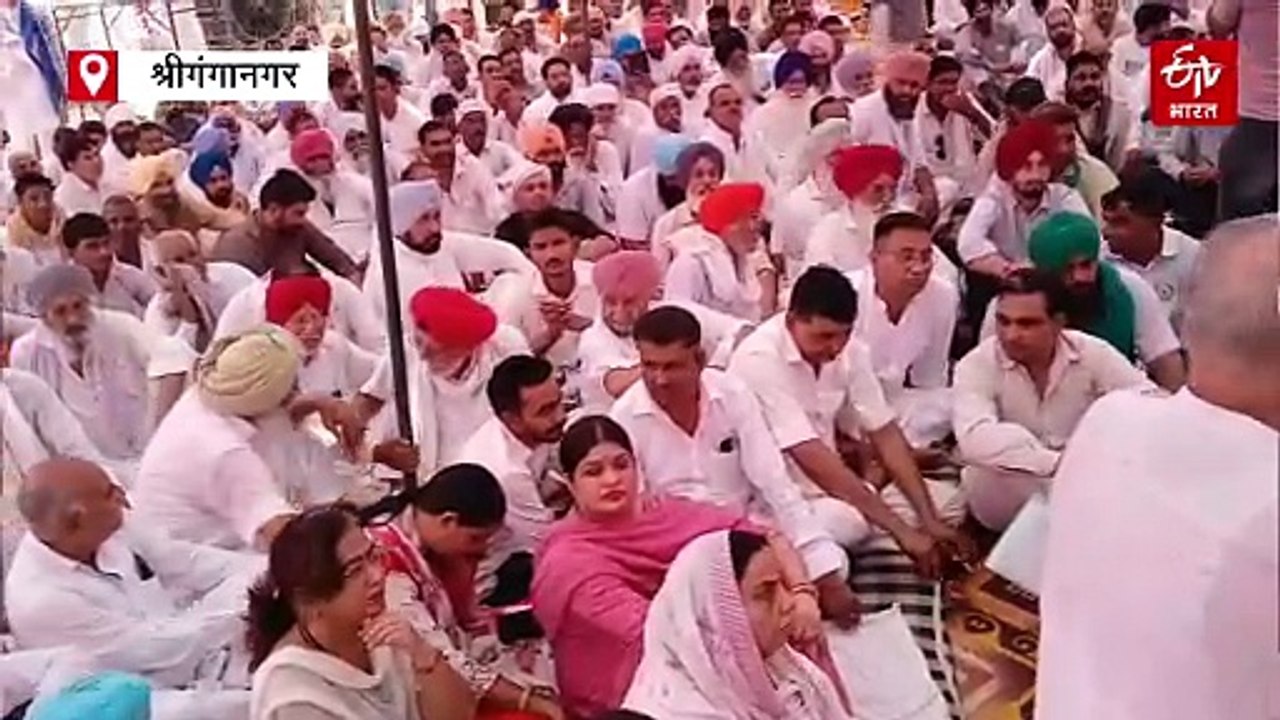 गंगनहर में पानी की मांग को लेकर अनिश्चितकालीन महापड़ाव तीसरे दिन भी जारी, किसानों का सरकार पर हमला