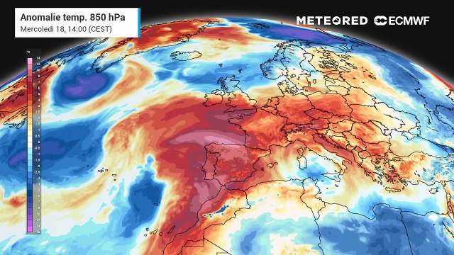 Le straordinarie anomalie termiche previste da giovedì 19 giugno 2025 sull'Europa: caldo record