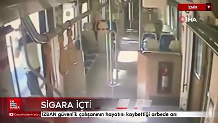 İzmir'de İZBAN güvenlik çalışanının hayatını kaybettiği arbede anı