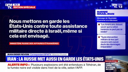 Iran: la Russie met en garde les États-Unis "contre toute assistance militaire directe à Israël"