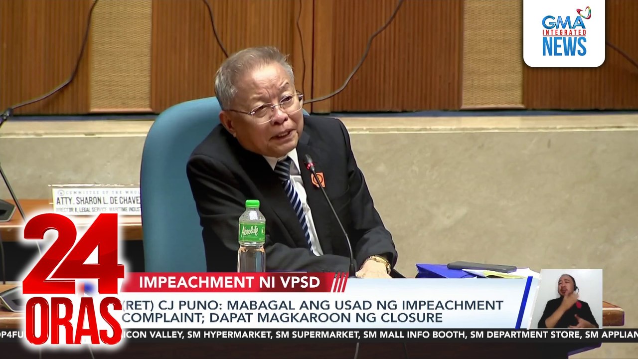 (RET) CJ Puno - Paghiling sa Kamara na maglabas ng certification, wala sa rules ng Senado | 24 Oras