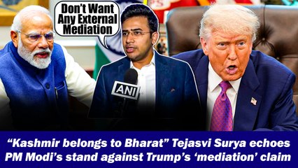 “Kashmir belongs to Bharat” Tejasvi Surya echoes PM Modi’s stand against Trump’s ‘mediation’ claim