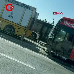 Haliç Köprüsü'nde metrobüs kazası