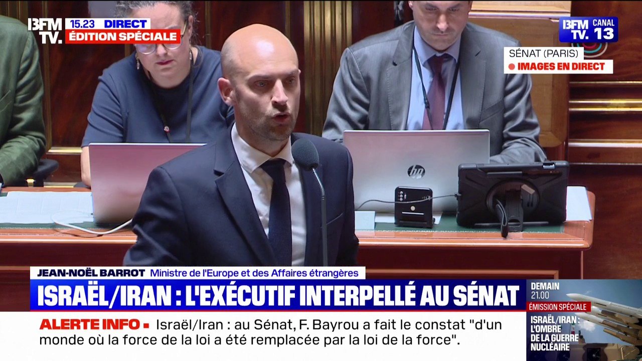 Guerre Iran/Israël: "J'ai décidé que nous allions renforcer le dispositif d'écoute", déclare Jean-Noël Barrot à propos des ressortissants français présents dans les deux pays