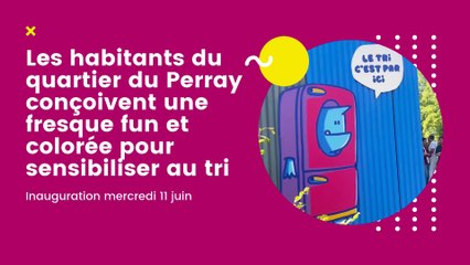 Les habitants du Perray réalisent une fresque fun et colorée (1)