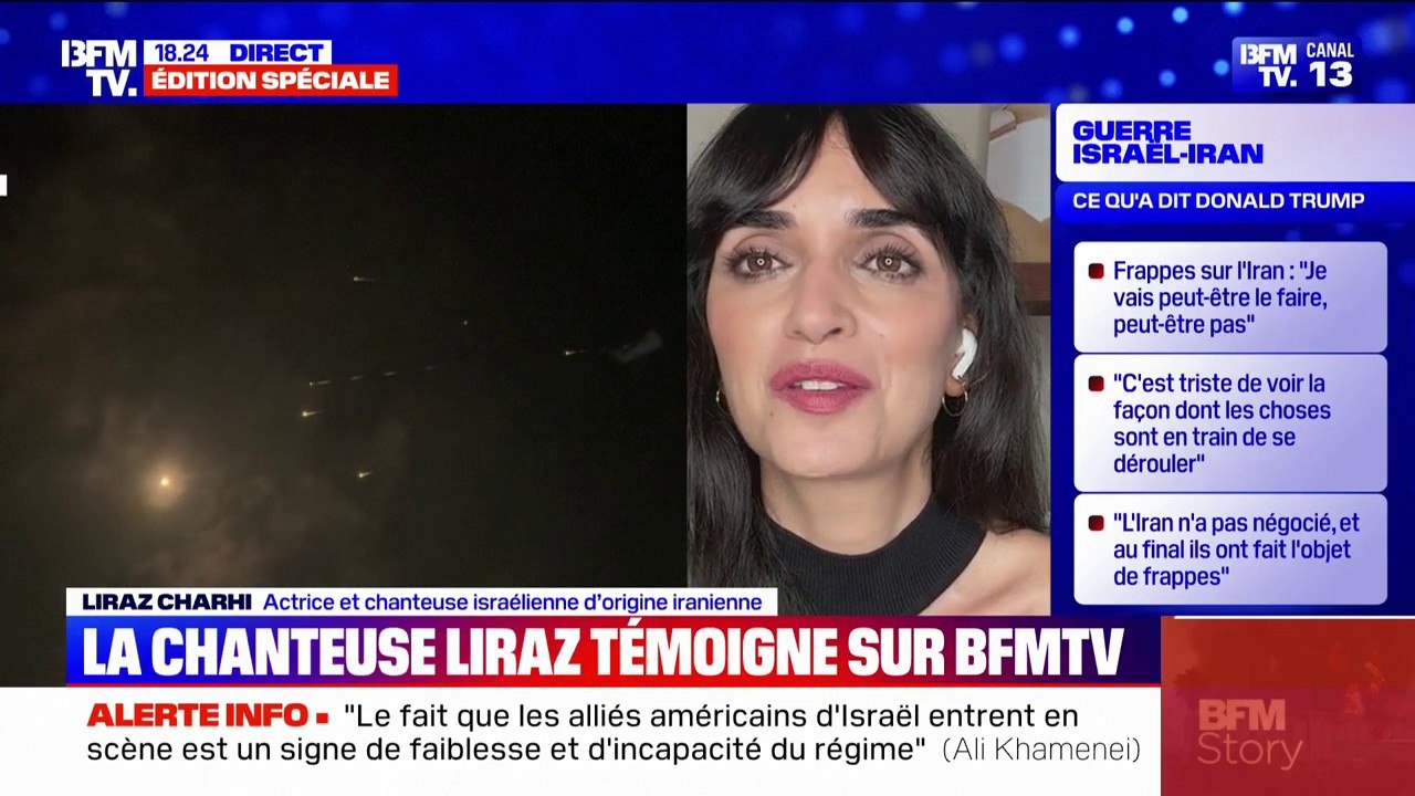 "Je chante pour celles et ceux qui sont opprimés en Iran", témoigne Liraz Charhi, actrice et chanteuse israélienne d’origine iranienne, depuis Tel-Aviv (Israël)