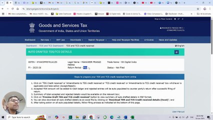 All About TCS Credit Received Amendments in GST Portal _ Step-by-Step Guide !!!