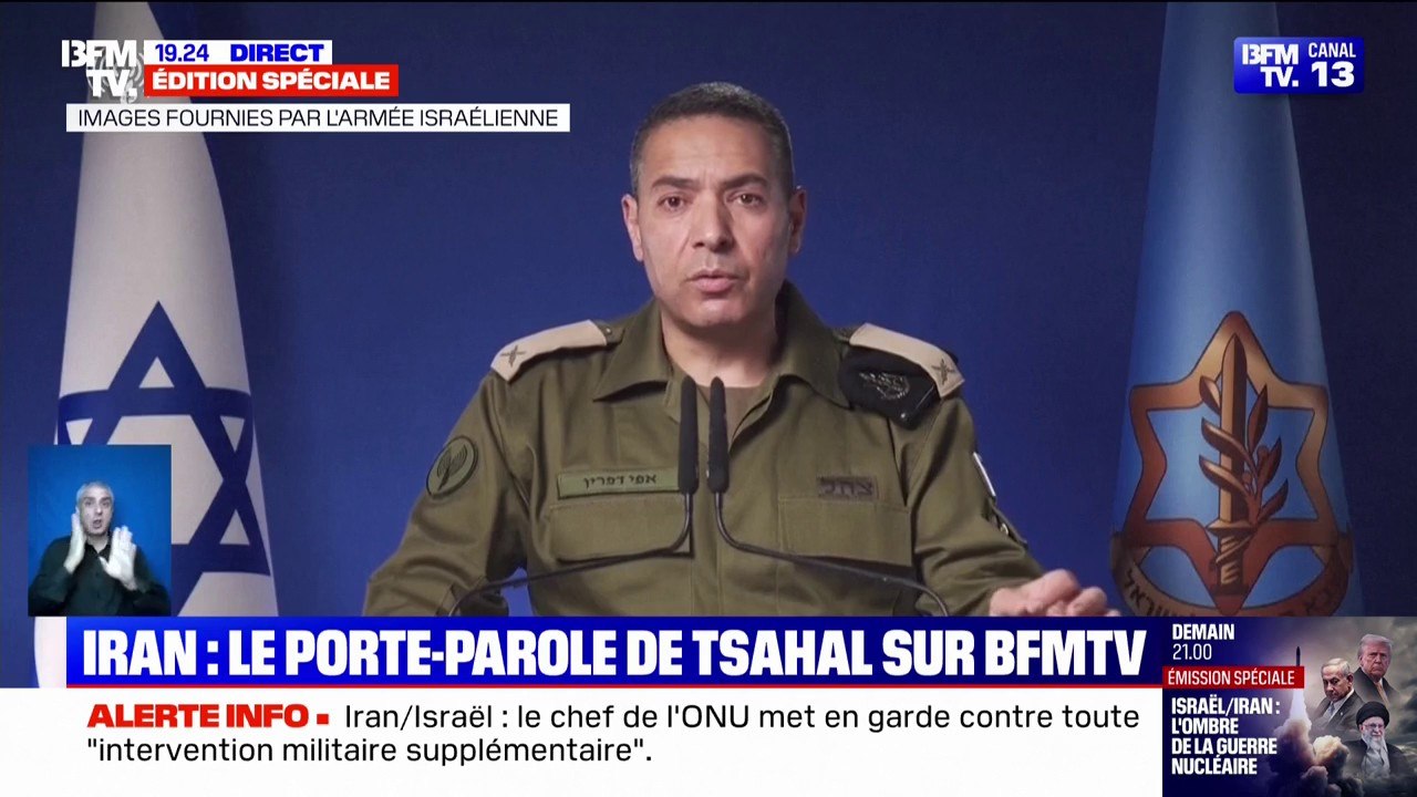 Guerre Iran-Israël: "Nous nous en prenons maintenant au régime (iranien) lui-même", indique le porte-parole de Tsahal