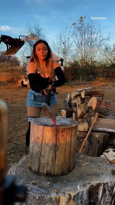 After Surviving Vicious Dog Attack that Ended Her Career, Model Finds a New Passion in Wood Chopping
