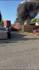 Smoke pours into sky from fire at scrapyard in Brownhills