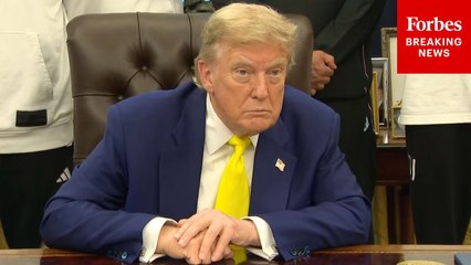 President Trump Takes Multiple Questions From Reporters In The Oval Office