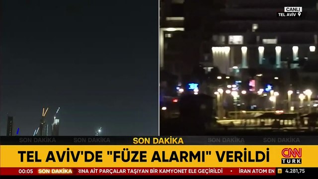 Canlı yayında patlama sesleri: Tel Aviv’de füze paniği | Saldırı anı CNN TÜRK kamerasında