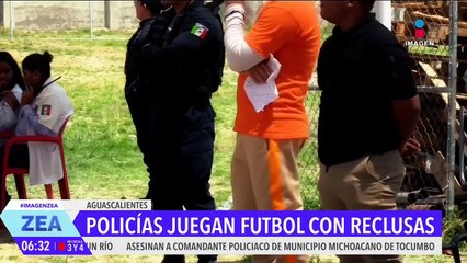 Reclusas en Aguascalientes "saborean" la libertad jugando futbol