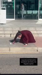 Woman Stumbles Down Staircase After Losing Balance