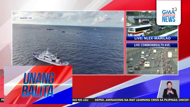 Barko ng PCG at BFAR na naglalatag ng mga payao sa Hasa Hasa at Kanduli Shoals, binuntutan ng mga barko ng China | Unang Balita