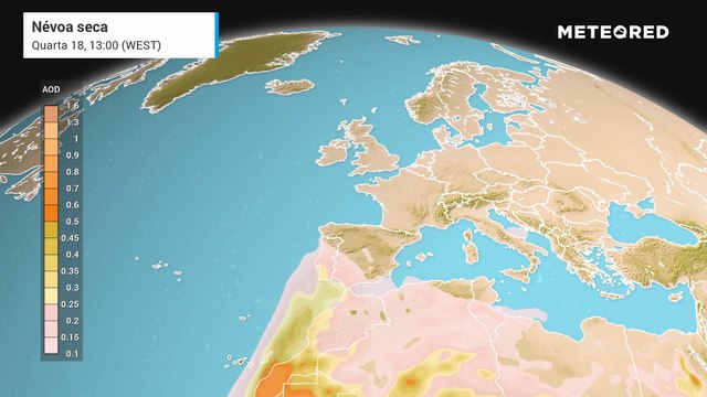 A intrusão de poeiras do Saara, na península Ibérica, poderá afetar a qualidade do ar nos próximos dias