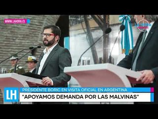 LH Noticias: El Presidente Gabriel Boric recibe camiseta de Milovan Mirosevic en Argentina