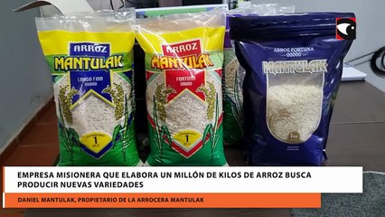 Empresa misionera que elabora un millón de kilos de arroz busca producir nuevas variedades