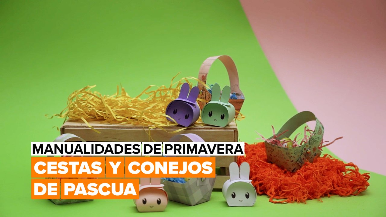 Manualidades de primavera: cestas y conejos de Pascua