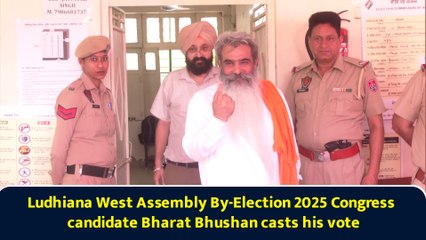 Ludhiana West Assembly By-Election 2025 Congress candidate Bharat Bhushan casts his vote