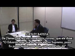 Temer garantiu ajuda com dois ministros do STF, diz Joesley