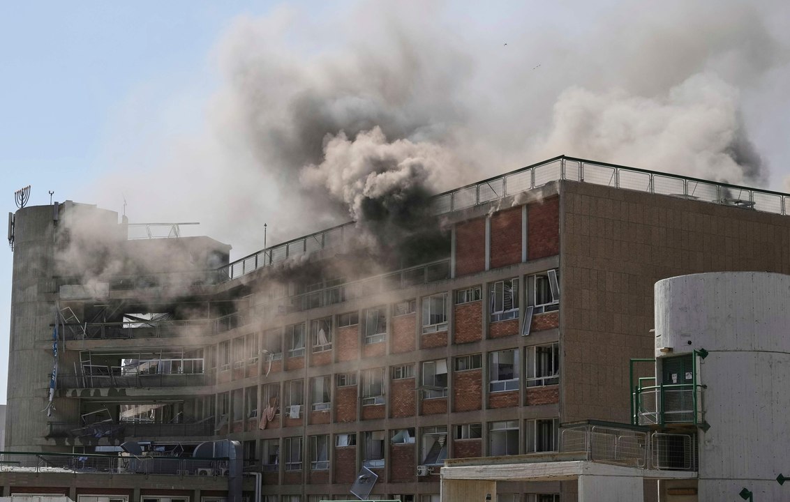 Smoke billows at site of Iranian strike on hospital in Israel's south