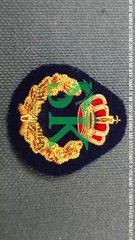 Hand Made Bullion Wire Embroidered Wings Badges, Bullion Wire Hand Embroidery Crown Badge