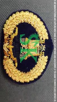 Pakistan gold wire badges, Gold Bullion Wire Embroidered Badges