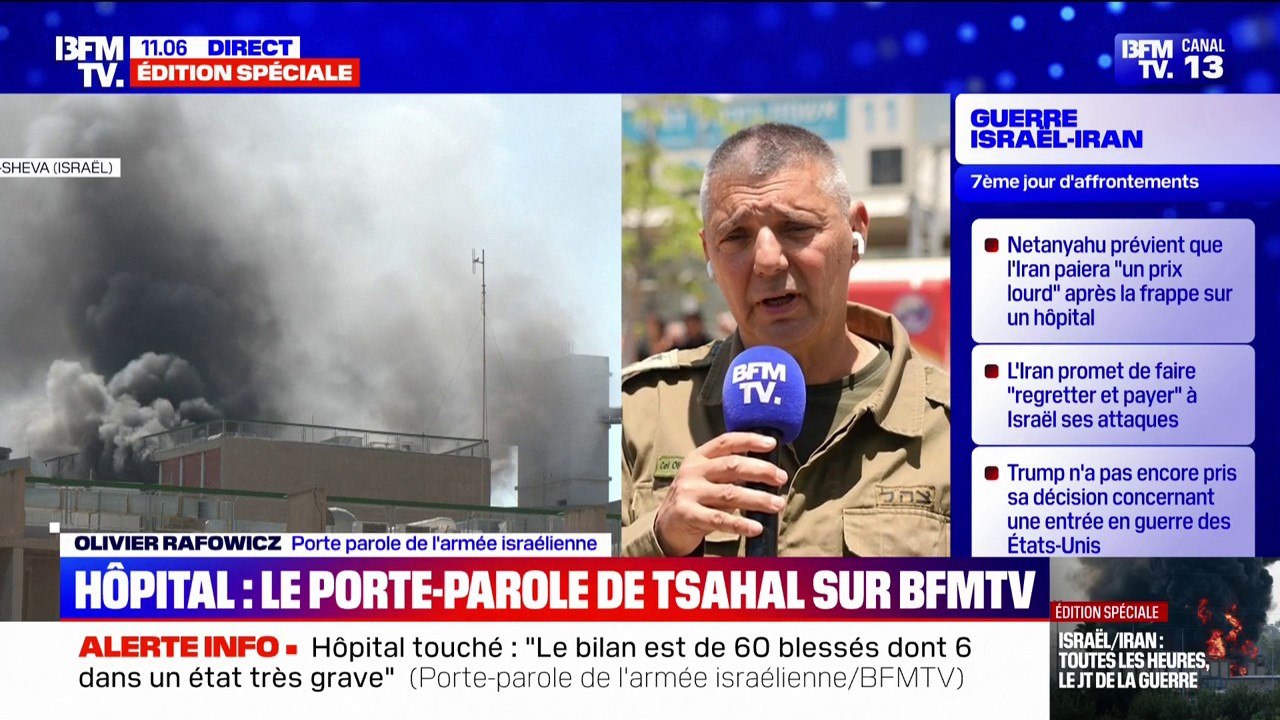 Attaques de missiles iraniens sur Israël: le porte-parole de l'armée israélienne évoque "60 blessés, 6 dans un état très grave"