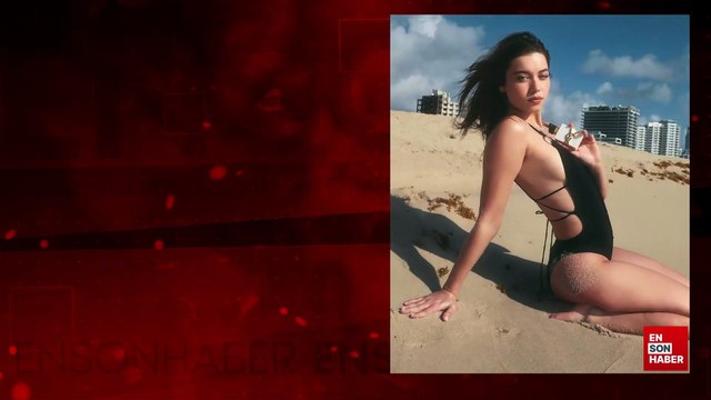 Afra Saraçoğlu kumsalda poz verdi