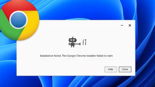 Solved - Installation failed. google chrome installer failed to start on chrome Browser ✅