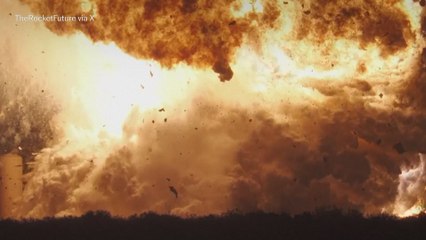 El momento de la explosión del cohete Starship